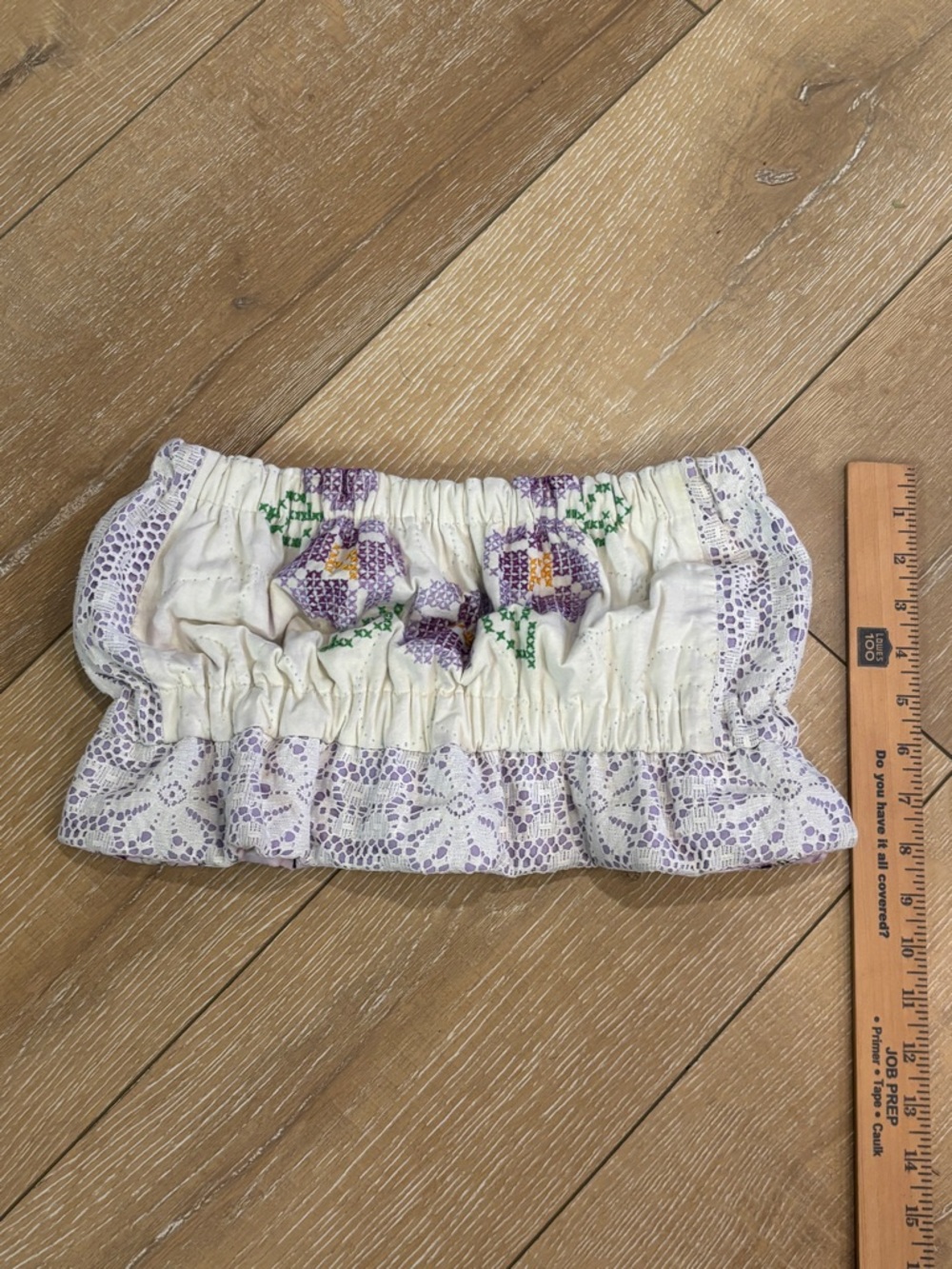 LoveShackFancy Quilted Cross-Stitch Lace Bandeau Tube Top - Picture 8 of 8